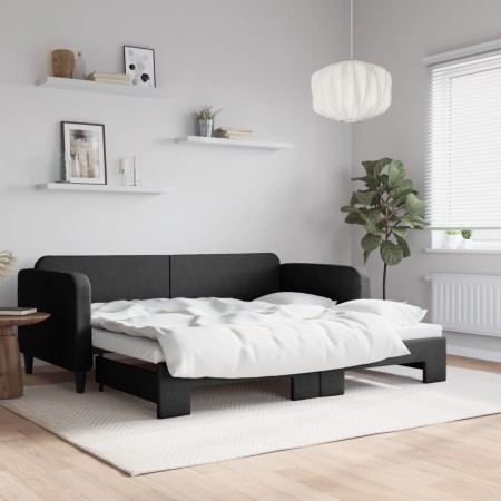 Sofá cama nido tela negro 90x200 cm de vidaXL, Camas y somieres - Ref: Foro24-3196818, Precio: 252,53 €, Descuento: %
