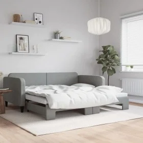 Sofá cama nido tela gris claro 100x200 cm de vidaXL, Camas y somieres - Ref: Foro24-3196821, Precio: 260,96 €, Descuento: %
