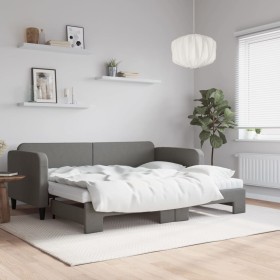 Sofá cama nido con colchón tela gris oscuro 90x200 cm de vidaXL, Camas y somieres - Ref: Foro24-3196835, Precio: 444,72 €, De...