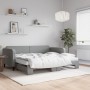 Sofá cama nido con colchón tela gris claro 90x190 cm de vidaXL, Camas y somieres - Ref: Foro24-3196844, Precio: 418,14 €, Des...