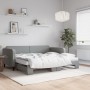 Sofá cama nido con colchón tela gris claro 90x200 cm de vidaXL, Camas y somieres - Ref: Foro24-3196834, Precio: 436,65 €, Des...