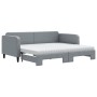 Sofá cama nido con colchón tela gris claro 90x200 cm de vidaXL, Camas y somieres - Ref: Foro24-3196834, Precio: 436,65 €, Des...