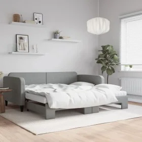Sofá cama nido con colchón tela gris claro 100x200 cm de vidaXL, Camas y somieres - Ref: Foro24-3196839, Precio: 428,92 €, De...