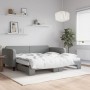 Sofá cama nido con colchón tela gris claro 100x200 cm de vidaXL, Camas y somieres - Ref: Foro24-3196839, Precio: 430,88 €, De...