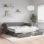 Sofá cama nido con cajones tela gris oscuro 90x200 cm de vidaXL, Camas y somieres - Ref: Foro24-3196853, Precio: 290,61 €, De...