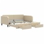 Sofá cama nido con cajones tela color crema 100x200 cm de vidaXL, Camas y somieres - Ref: Foro24-3196861, Precio: 297,73 €, D...