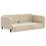 Sofá cama nido con cajones tela color crema 100x200 cm de vidaXL, Camas y somieres - Ref: Foro24-3196861, Precio: 297,73 €, D...