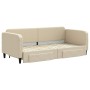 Sofá cama nido con cajones tela color crema 90x200 cm de vidaXL, Camas y somieres - Ref: Foro24-3196856, Precio: 287,34 €, De...