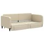 Trundle sofa bed with drawers cream fabric 90x200 cm by vidaXL, Beds and slatted bases - Ref: Foro24-3196856, Price: 287,87 €...