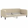 Trundle sofa bed with drawers cream fabric 90x200 cm by vidaXL, Beds and slatted bases - Ref: Foro24-3196856, Price: 287,87 €...