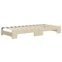 Trundle sofa bed with drawers cream fabric 90x200 cm by vidaXL, Beds and slatted bases - Ref: Foro24-3196856, Price: 287,87 €...