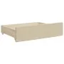 Trundle sofa bed with drawers cream fabric 90x200 cm by vidaXL, Beds and slatted bases - Ref: Foro24-3196856, Price: 287,87 €...