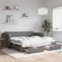 Sofá cama nido con cajones tela gris oscuro 100x200 cm de vidaXL, Camas y somieres - Ref: Foro24-3196876, Precio: 471,16 €, D...