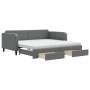 Sofá cama nido con cajones tela gris oscuro 100x200 cm de vidaXL, Camas y somieres - Ref: Foro24-3196876, Precio: 471,16 €, D...