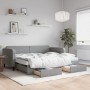 Sofá cama nido con cajones tela gris claro 90x190 cm de vidaXL, Camas y somieres - Ref: Foro24-3196880, Precio: 454,16 €, Des...