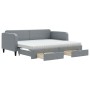 Sofá cama nido con cajones tela gris claro 90x190 cm de vidaXL, Camas y somieres - Ref: Foro24-3196880, Precio: 454,16 €, Des...