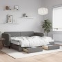 Sofá cama nido con cajones tela gris oscuro 90x200 cm de vidaXL, Camas y somieres - Ref: Foro24-3196871, Precio: 481,16 €, De...
