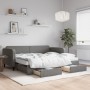 Sofá cama nido con cajones tela gris oscuro 90x190 cm de vidaXL, Camas y somieres - Ref: Foro24-3196881, Precio: 449,21 €, De...
