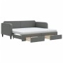 Sofá cama nido con cajones tela gris oscuro 90x190 cm de vidaXL, Camas y somieres - Ref: Foro24-3196881, Precio: 449,21 €, De...