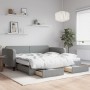 Sofá cama nido con cajones tela gris claro 100x200 cm de vidaXL, Camas y somieres - Ref: Foro24-3196875, Precio: 472,38 €, De...