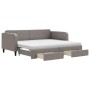 Sofá cama nido con cajones tela gris taupe 90x200 cm de vidaXL, Camas y somieres - Ref: Foro24-3196873, Precio: 477,25 €, Des...