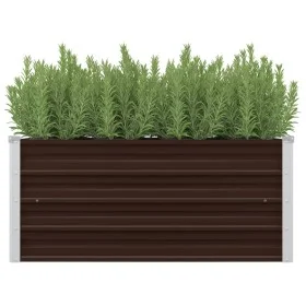 Brown galvanized steel flower bed 100x40x45 cm by vidaXL, Pots and planters - Ref: Foro24-45720, Price: 38,83 €, Discount: %