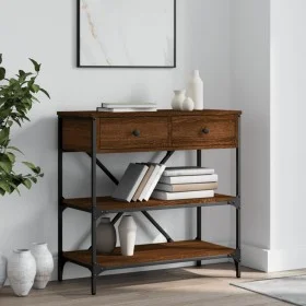 Mesa consola madera de ingeniería marrón roble 75x34,5x75 cm de vidaXL, Mesas auxiliares - Ref: Foro24-833412, Precio: 64,98 ...
