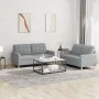 Sofa set with cushions 2 pieces light gray fabric by vidaXL, Sofas - Ref: Foro24-3201274, Price: 391,12 €, Discount: %