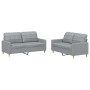 Juego de sofás con cojines 2 piezas tela gris claro de vidaXL, Sofás - Ref: Foro24-3201274, Precio: 403,68 €, Descuento: %