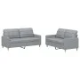 Sofa set with cushions 2 pieces light gray fabric by vidaXL, Sofas - Ref: Foro24-3201274, Price: 391,12 €, Discount: %