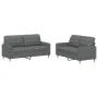 Juego de sofás con cojines 2 piezas tela gris oscuro de vidaXL, Sofás - Ref: Foro24-3201275, Precio: 414,75 €, Descuento: %