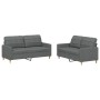 Juego de sofás con cojines 2 piezas tela gris oscuro de vidaXL, Sofás - Ref: Foro24-3201275, Precio: 424,94 €, Descuento: %