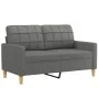 Juego de sofás con cojines 2 piezas tela gris oscuro de vidaXL, Sofás - Ref: Foro24-3201275, Precio: 414,75 €, Descuento: %