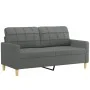 Juego de sofás con cojines 2 piezas tela gris oscuro de vidaXL, Sofás - Ref: Foro24-3201275, Precio: 414,75 €, Descuento: %