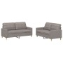 Juego de sofás con cojines 2 piezas tela gris taupe de vidaXL, Sofás - Ref: Foro24-3201281, Precio: 442,57 €, Descuento: %