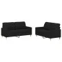 Juego de sofás con cojines 2 piezas tela negro de vidaXL, Sofás - Ref: Foro24-3201278, Precio: 366,93 €, Descuento: %
