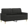 Juego de sofás con cojines 2 piezas tela negro de vidaXL, Sofás - Ref: Foro24-3201278, Precio: 366,93 €, Descuento: %