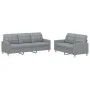 Sofagarnitur mit Kissen 2-teilig aus hellgrauem Stoff von vidaXL, Sofas - Ref: Foro24-3201306, Preis: 462,76 €, Rabatt: %