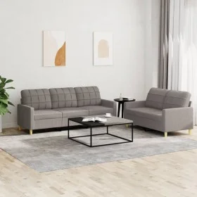 Juego de sofás con cojines 2 piezas tela gris taupe de vidaXL, Sofás - Ref: Foro24-3201313, Precio: 471,65 €, Descuento: %