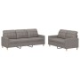 Juego de sofás con cojines 2 piezas tela gris taupe de vidaXL, Sofás - Ref: Foro24-3201313, Precio: 479,75 €, Descuento: %