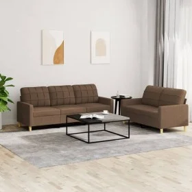 Sofagarnitur mit Kissen 2-teilig aus braunem Stoff von vidaXL, Sofas - Ref: Foro24-3201309, Preis: 451,00 €, Rabatt: %