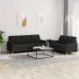 Juego de sofás con cojines 2 piezas tela negro de vidaXL, Sofás - Ref: Foro24-3201310, Precio: 457,22 €, Descuento: %