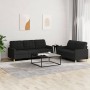 Juego de sofás con cojines 2 piezas tela negro de vidaXL, Sofás - Ref: Foro24-3201310, Precio: 479,99 €, Descuento: %