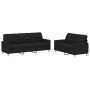 Juego de sofás con cojines 2 piezas tela negro de vidaXL, Sofás - Ref: Foro24-3201310, Precio: 479,99 €, Descuento: %