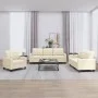 Cream synthetic leather 3-piece sofa set with cushions by vidaXL, Sofas - Ref: Foro24-3201339, Price: 588,02 €, Discount: %