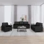 3-teilige Sofagarnitur aus schwarzem Kunstleder mit Kissen von vidaXL, Sofas - Ref: Foro24-3201338, Preis: 647,73 €, Rabatt: %