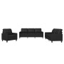 Juego de sofás con cojines 3 piezas cuero sintético negro de vidaXL, Sofás - Ref: Foro24-3201338, Precio: 633,76 €, Descuento: %