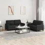Juego de sofás con cojines 2 piezas cuero sintético negro de vidaXL, Sofás - Ref: Foro24-3201358, Precio: 403,16 €, Descuento: %
