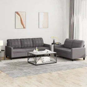 Juego de sofás con cojines 2 piezas cuero sintético gris de vidaXL, Sofás - Ref: Foro24-3201380, Precio: 450,24 €, Descuento: %