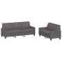 Gray synthetic leather 2-piece sofa set with cushions by vidaXL, Sofas - Ref: Foro24-3201380, Price: 450,24 €, Discount: %